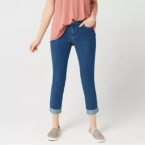 LOGO Straight Jean w/Rolled Cuff EUC - Picture 1 of 9